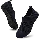 ANLUKE Womens Mens Water Sports Shoes Barefoot Quick-Dry Aqua Yoga Socks Slip-on (44/45, KBlack)