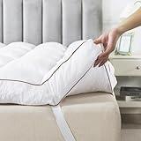 WhatsBedding 3 Inch Memory Foam Mattress Topper Queen Size Plus Thicked Down Alternative-Lined, 1700GSM Fluffy Shredded Memory Foam Filled Pillow Top, 4 Anchor Elastic Bands, Anti-Slip Bottom, 60x80in