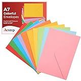 ACSTEP 100PACK 5X7 Envelopes, Colorful A7 Envelopes Self Seal for Weddings, Invitations, Photos, Postcards, Greeting Cards Mailing,Baby Shower, Graduation