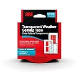 3M Transparent Weather Sealing Tape, 1.5" in x 30' ft, For Interior Windows and Doors, Moisture Resistant Tape, Helps Reduce Energy Loss, Seals Cracks, Made in the USA (2110NA)