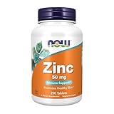 NOW Foods Supplements, Zinc (Zinc Gluconate) 50 mg, Supports Enzyme Functions*, Immune Support*, 250 Tablets
