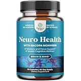 Nootropic Brain Supplement for Memory and Focus Support - Vitamins for Mental Health & Clarity with Bacopa Monnieri, VIT A, B6, Riboflavin, Niacin, Thiamin & Folate - Cognitive Complex - 90 Ct