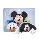 Disney for Pets 3 Piece Jingle Ball Cat Toys, 1.5in Cat Toys | Mickey Mouse, Goofy, and Donald Duck Cat Ball Toys with Bells and Catnip for Cats Inspired by Mickey and Friends