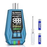 Tilswall (Upgraded Version) Outlet Tester with Color LCD Display (Dual Purpose) for GFCI/Standard AC Outlets (Ground Fault & Voltage Testing, Circuit Analysis) for Standard 3-Wire 110V/120V, 15 20 Amp