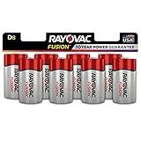 Rayovac Fusion D Batteries, Premium Alkaline D Cell Batteries (8 Battery Count)