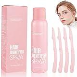 Hair Identification Spray for Facial Shaving - Removes hair and dead skin, Women's Facial Shaving Powder Spray - Moisturizing Skin Care Set, Suitable for sensitive skin/unisex, with 4 Razors (1Set)