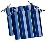 RSH DECOR: Sunbrella Foam Chair Cushions Set of 2 | 18" x 17" x 2" | All-Weather Rectangular Cushions for Patio Furniture | Crafted with Sunbrella Performance Fabric | Milano Cobalt