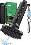 CPZFLYED Magnetic Golf Club Cleaner Brush with Towel, Water Golf Club Brush Groove Cleaner, Golf Bag Accessories for Men Gifts (Black)