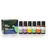 Plant Therapy Top 6 USDA Organic Essential Oil Set - Lavender, Peppermint, Eucalyptus, Lemon, Tea Tree 100% Pure, Natural Aromatherapy, for Diffusion & Topical Use, Therapeutic Grade 10 mL (1/3 oz)