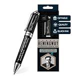 Ernest Hemingway Inspirational Quote Pen - In Order to Write About Life, First You Must Live it. - Engraved Luxury Gift Pen for Writer English Teacher Author Editor Journalist