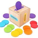 Montessori Toys for 1 2 3 Year Old: Fine Motor Skills Toys Wooden Color Sorting Sensory Toy for 1-3 Year Old, Object Permanence Wooden Learning Matching Game Travel for Baby Boys Girls Easter Gifts