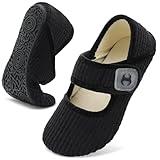 Scurtain Mens Wide Slippers Fall Winter House Shoes for Women Plush Moccasin Womans Mary Jane for Guest Hotel Home Bedroom Foldable Outdoor Travel Camping Sock Slippers