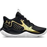 Under Armour Unisex Adult Jet '23 Basketball Shoe, (001) Black/Metallic Gold/Metallic Gold, 13.5 Women/12 Men US