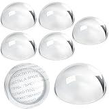 Briwooody 6 Pcs Crystal Dome Magnifier Paperweights Glass Paperweight Reading Magnifying Glass Clear Optical Half Ball Lens for Office Desk Home Gift(2.36 Inch)