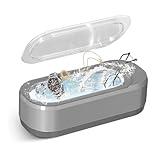 KUNPHY Ultrasonic Jewelry Cleaner, Jewelry Cleaner Machine 12oz 46KHz, Professional Sonic Cleaner with One-Touch Operation, Sonic Cleaner for Rings, Glasses, Jewelry, Dentures, Grey
