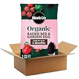 Miracle-Gro Organic Raised Bed and Garden Soil with Quick Release Natural Fertilizer, Peat Free, Feeds Plants Up to 2 Months, OMRI Listed, 1 cu. ft.
