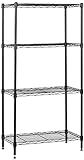 Amazon Basics 4-Steel Wire Storage Rack, Adjustable, Sturdy, Easy Assembly, 13.4"D x 23.2"W x 48"H, Black