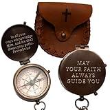 Baptism Gifts For Boys - Engraved Working Handmade Compass with Scripture - Religious Gifts for Men - Christian Gifts, Catholic, Christening, First Communion Gift - Confirmation Gifts for Teenage Boys