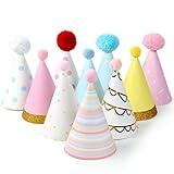 PixiPy Birthday Party Hats for Kids - 10 pc Colorful Cone-Shaped 7 inch Celebration Headwear for Memorable Parties - Fun Birthday Party Supplies & Decorations