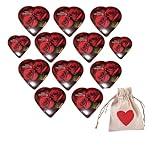 Valentine's Day Gift - Elmer Chocolate Valentine's Day Rose Flowers Heart Shaped, 2 Ounce Chocolate Gift Box - 12 Count Case . Classroom Gift Exchange For School- Daycare- Work. Come With Maryse's Place Treat Bag (Elmer heart shape chocolate)