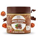 ChocZero Milk Chocolate Hazelnut Spread - Keto Friendly, No Sugar Added, Best Low Carb Dessert, Perfect Topping for Almond Flour Pancakes, Naturally Sweetened with Monk Fruit (1 jar, 12 oz)