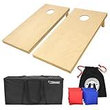 GoSports Solid Wood Premium Cornhole Set - Choose Between 4 ft x 2 ft or 3 ft x 2 ft Game Boards, Includes Set of 8 Corn Hole Toss Bags