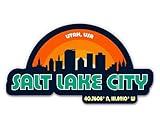 Squiddy Salt Lake City Utah City Skyline - Vinyl Sticker Decal for Phone, Laptop, Water Bottle (3" Wide)