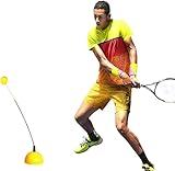 Solo Tennis Practice Rebounder Tennis Trainer Rebound Ball Tennis Ball Practice Rebounder Tennis Training Equipment for Beginner Strengthen Overall Muscle Memory Correct Body Posture Indoor Outdoor