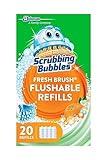 Scrubbing Bubbles Flushable Toilet Bowl Wand Cleaner Refills, Fresh Brush Cleaner Toilet Refill Pads, Removes Limescale & Odors, Citrus Scent, 20 Count (Pack of 1)