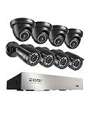 ZOSI 8CH 3K Lite Home Security Camera System with AI Human/Vehicle Detection,8-Channel Surveillance CCTV DVR,8pcs 1080p Weatherproof Outdoor Indoor Camera,Night Vision,Remote Access,No Hard Drive