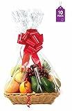 Purple Q Crafts Clear Basket Bags, 10 Pack Large Clear Cellophane Wrap for Baskets & Gifts 24"x30" 1.5 Mil Thick (10)