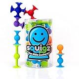 Fat Brain Toys Squigz Starter Set, 24 Piece Suction Toys, Suction Bath Toys, Sensory Toys for Kids 3 and Up