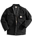 Carhartt mens Loose Fit Firm Duck Insulated Traditional Coat work utility outerwear, Black, Medium US