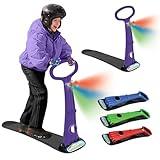 Geospace Winter Fun Foldable Snow Scooter, Ski Skate, Ski Skooter, Snow Sled, and Kids Snowboard with LED Light – Multi-purpose Portable Sandboard,Snow Skate,and Kids/Teenager Sled for All Ages-PURPLE