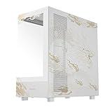SEGOTEP Endura Pro- Special Loong Edition- Full View Dual Tempered Glass - Detachable Panels - ATX Gaming Mid Tower Computer Case - 3 PWM Fans Included-Dragon Art Design - White