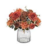 karoro Artificial Flowers Fake Peony Silk Flowers Hydrangea Bouquet Decor Faux Camellia Flower for Home Living Room Table Centerpieces Decoration