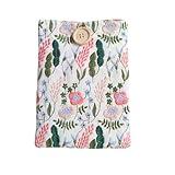 Embroidered Floral Kindle Sleeve - Compatible with Paperwhite/Basic (6''), Paperwhite (6.8''), Signature (6.8'') - Cotton Padded E-Reader Cover - Tablet Pouch (Lavender Garden - White)