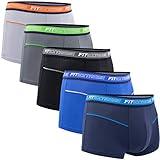 FITEXTREME Mens 5 Pack Cool Sporty Performance Stretch Short Boxer Briefs M