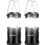 Lepro LED Lanterns Battery Powered, Camping Essentials, Collapsible, IPX4 Water Resistant, Outdoor Portable Lights for Emergency, Hurricane, Storms and Outages, 2 Pack