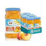 Dole Fruit Jars, Yellow Cling Sliced Peaches in 100% Fruit Juice, Gluten Free, Pantry Staples, 23.5 Oz Resealable Jars, (Pack of 8)