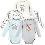 Touched by Nature Unisex Baby Organic Cotton Long-Sleeve Bodysuits, Dreamy Woodland, 18-24 Months