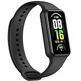 Amazfit Band 7 Fitness & Activity Tracker, Step Monitoring, Heart Rate & SpO2 Monitoring, Virtual Pacer, 18-Day Battery, Sleep Quality Analysis, Alexa Built-In, Water Resistant, (Black)