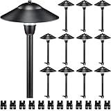 SUNVIE LED Low Voltage Landscape Lights 3W Cast-Aluminum Pathway Lights Low Voltage 12-24V Waterproof Landscape Path Lights 3000K Landscape Lighting for Yard Garden Walkway ETL Listed Cord, 12 Pack