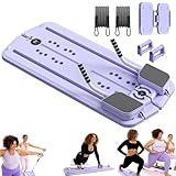 JANUA Pilates Reformer Machine, Pilates Board, Multifunctional Abdominal Board with Resistance Band, Push up, Ab Machine, Core Trainer, ab Workout Equipment for Women (Purple)