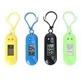 Hemobllo 4 Pcs Keychain Pocket Watch - Mini Key Ring Digital Watch Small Electronic Watch Portable Keychain Watch for Children Kids Students (Random Color, Random Keychain)