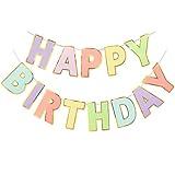 LITAUS Happy Birthday Banner & Sign - 9ft Pre-Strung No Assembly | Pastel Birthday Decorations for Women, Girls, Boys, Adults, Pets | Party Backdrop, Wall Decor for All Celebrations