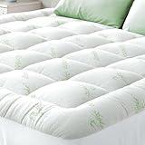 Ultra Soft Full Size Mattress Topper - Viscose Made from Bamboo Pillow Top Mattress Pad for Back Pain Relief - Naturally Cooling for Hot Sleepers, Green
