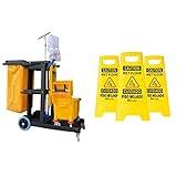 Simpli-Magic Janitorial Cart and Wet Floor Signs Bundle