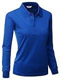 Women's Sporty Style TC Polo Dri Fit Collar T-Shirts Cobalt Size XL