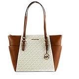 Michael Kors Charlotte Signature Large Top Zip Tote - Vanilla